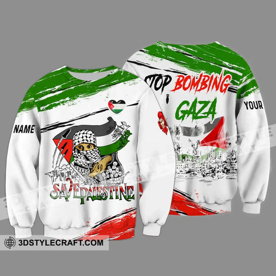 Unisex Shirt - Custom Name Shirt, Stop Bombing Gaza style option 4