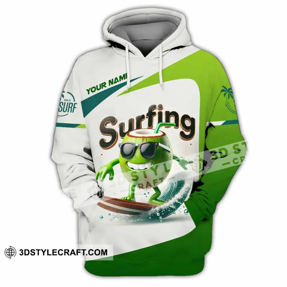 Unisex Shirt Custom Name Surfing Love Hoodie Polo Long Sleeve / S T-Shirt