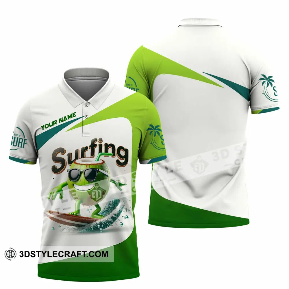 Unisex Shirt Custom Name Surfing Love Hoodie Polo Long Sleeve / S T-Shirt