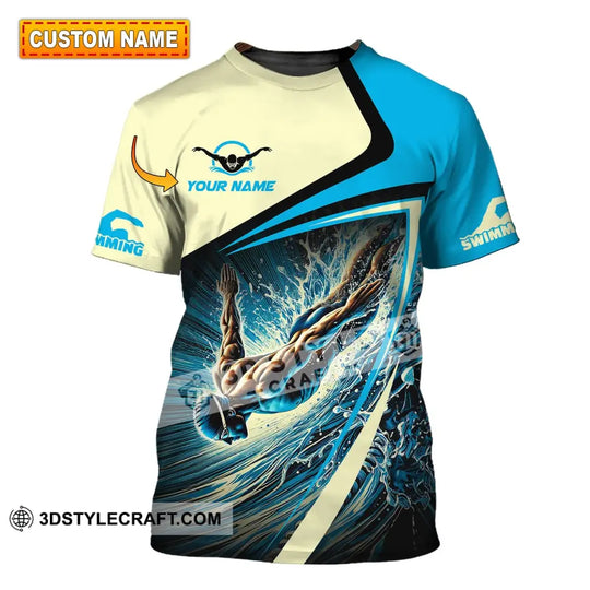Unisex Shirt, Custom Name Swimming Shirt, T-Shirt for Swimming Club, Gift for Swimmers style option 1