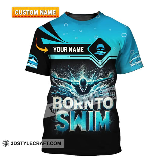 Unisex Shirt, Custom Name Swimming Shirt, T-Shirt for Swimming Club, Gift for Swimmers style option 1