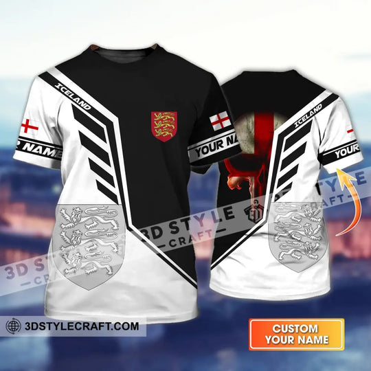 Unisex Shirt - Custom Name T-Shirt, England Iceland style option 1