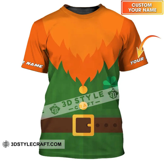 Unisex Shirt - Custom Name T-Shirt - Green And Orange - Patrick's Day Shirt style option 1