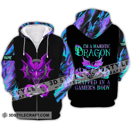 Unisex Shirt - Custom Name T-Shirt, I Am A Majestic Dragon style option 4