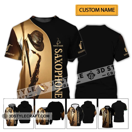 Unisex Shirt - Custom Name T-Shirt - Love Saxophone - Saxophone Player Shirt style option 2