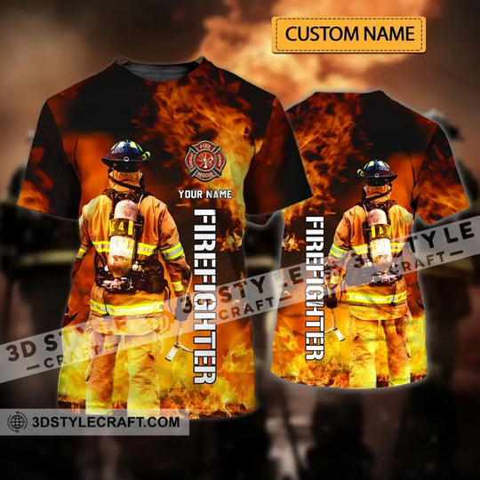 Unisex Shirt - Custom Name T-Shirt - Personalized Firefighter Shirt - Gift For Fireman style option 1