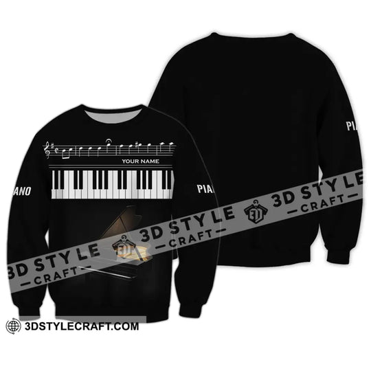 Unisex Shirt - Custom Name T-Shirt - Piano Keys Shirt style option 3