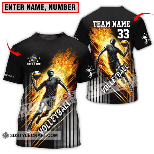 Unisex Shirt - Custom Name, Team Name And Number Shirt, Volleyball Lover style option 1