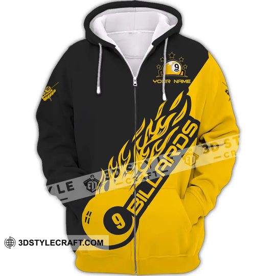 Unisex Shirt - Custom Name Shirt - Team Name Shirt, Billiard Yellow Fire style option 4
