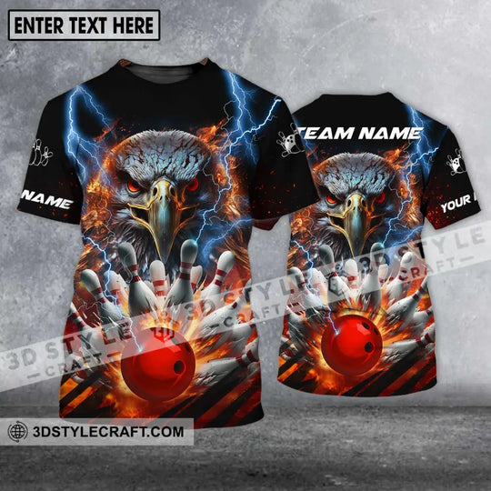 Unisex Shirt - Custom Name Shirt - Team Name Shirt, Bowling Eagle Fire Ball style option 1