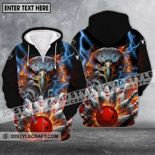 Unisex Shirt - Custom Name Shirt - Team Name Shirt, Bowling Eagle Fire Ball style option 2
