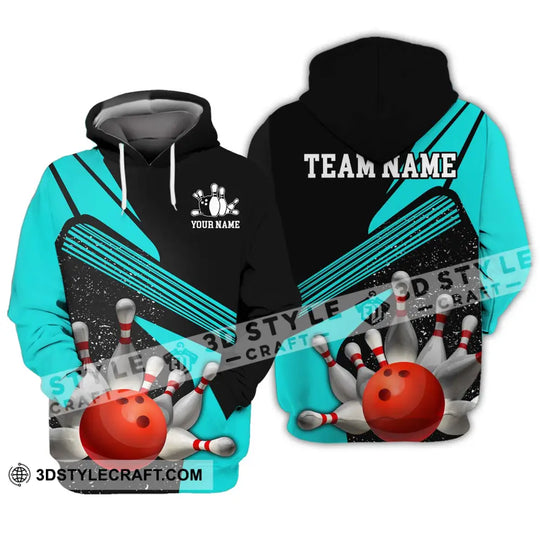Unisex Shirt - Custom Name Shirt - Team Name Shirt, Cyan Bowling Shirt style option 3