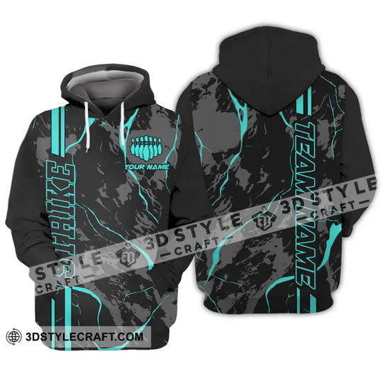 Unisex Shirt - Custom Name Shirt - Team Name Shirt, Cyan Strike Bowling Shirt style option 3