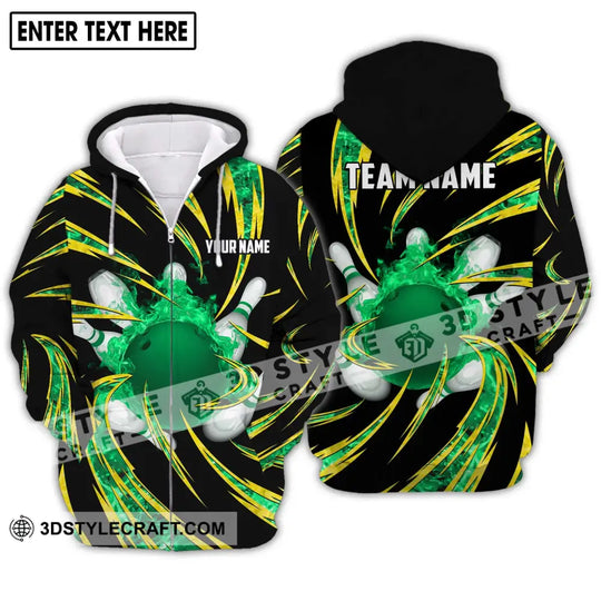 Unisex Shirt - Custom Name Shirt - Team Name Shirt, Emerald Bowling Shirt style option 2