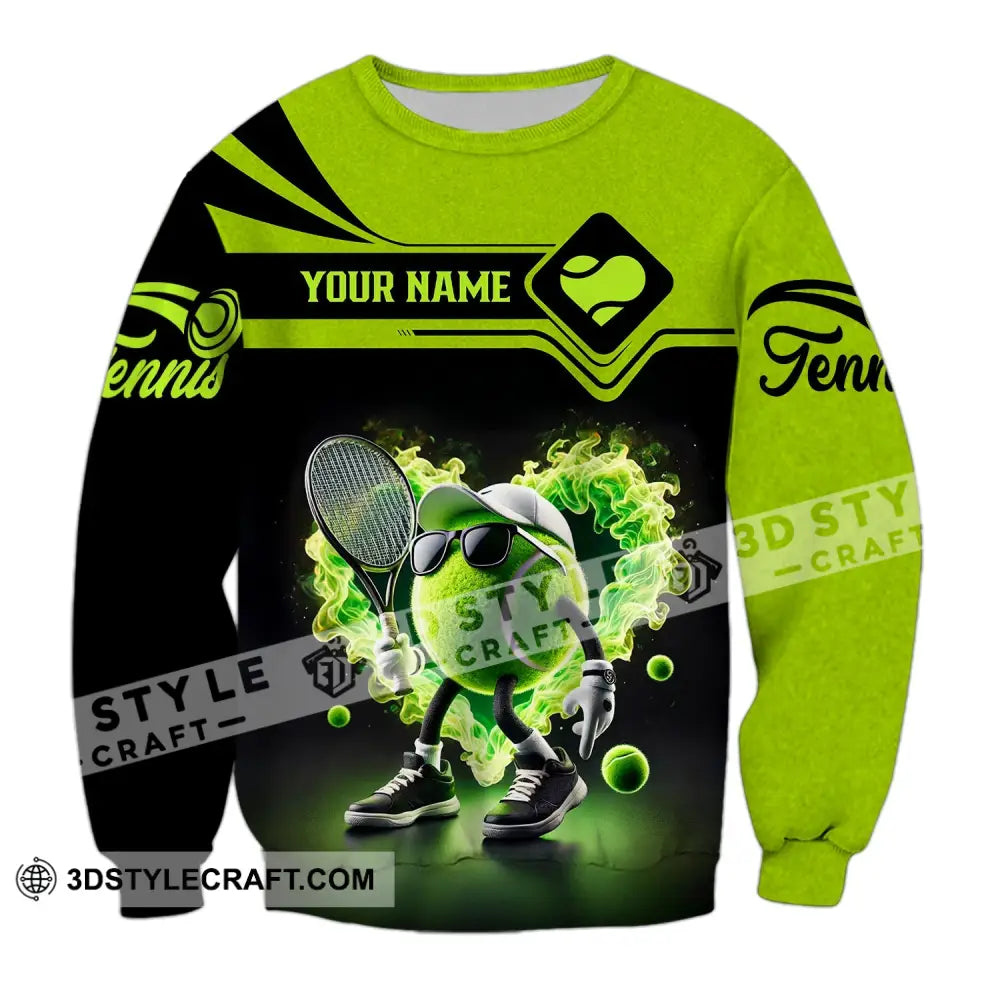 Unisex Shirt - Custom Name Tennis Ball Long Sleeve / S T-Shirt