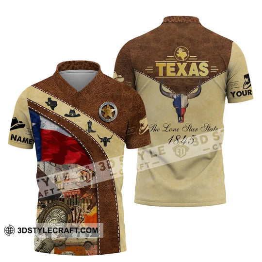 Unisex Shirt, Custom Name Texas T-Shirt, The Lone Star State, Texas 1845, Texas Shirt style option 3