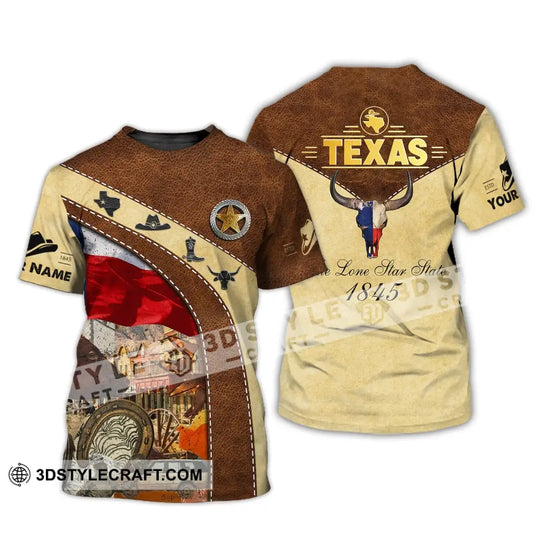 Unisex Shirt, Custom Name Texas T-Shirt, The Lone Star State, Texas 1845, Texas Shirt style option 2