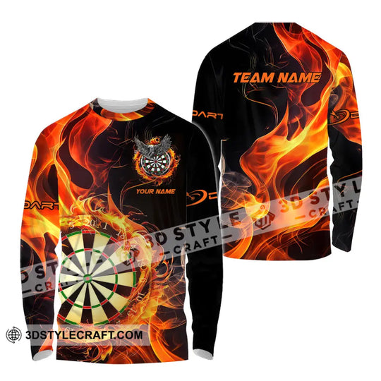 Unisex Shirt - Custom Name The Skull Darts Sport Shirt, Fire Darts style option 4