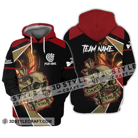 Unisex Shirt - Custom Name The Skull Darts Sport Shirt, In Darts We Trust style option 3