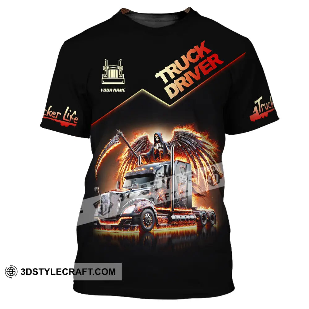 Unisex Shirt Custom Name Truck Driver Gift T-Shirt / S T-Shirt