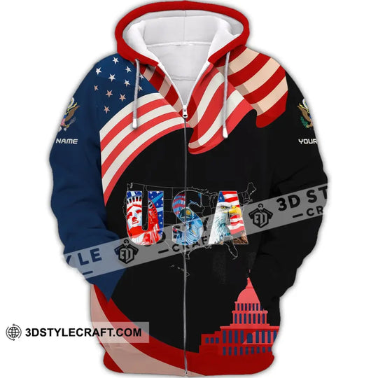 Unisex Shirt, Custom Name USA T-Shirt, USA Flag Shirt, Statue of Liberty T-Shirt style option 3