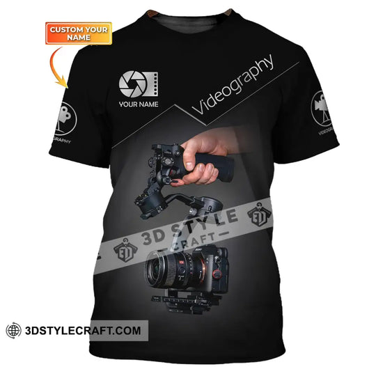 Unisex Shirt, Custom Name Videography Shirt, Photography T-Shirt, Gift For Videographers style option 1