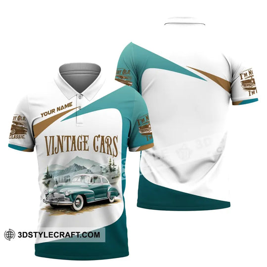 Unisex Shirt, Custom Name Vintage Car Shirt, Vintage Car Polo Long Sleeve, Gift for Vintage Car Lover style option 4