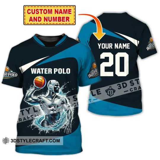 Unisex Shirt, Custom Name Water Polo Shirt, T-Shirt for Water Polo Club, Gift for Water Polo Players style option 1