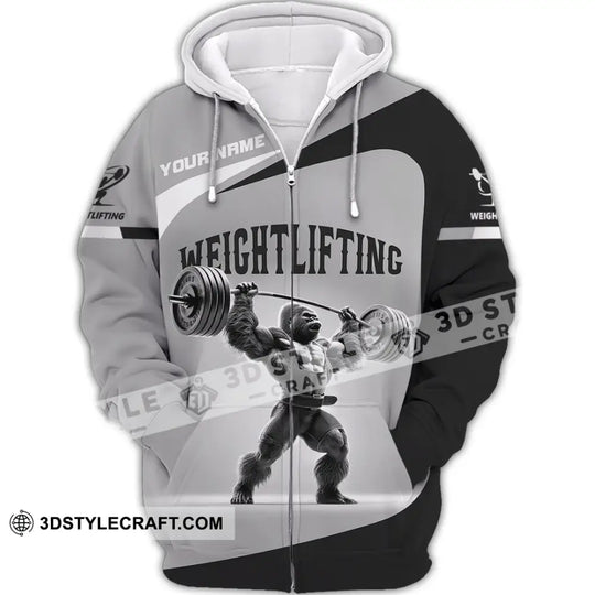 Unisex Shirt, Custom Name Weight Lifting Shirt, Weight Lifting Polo Long Sleeve Shirt, Weight Lifting Gift style option 3