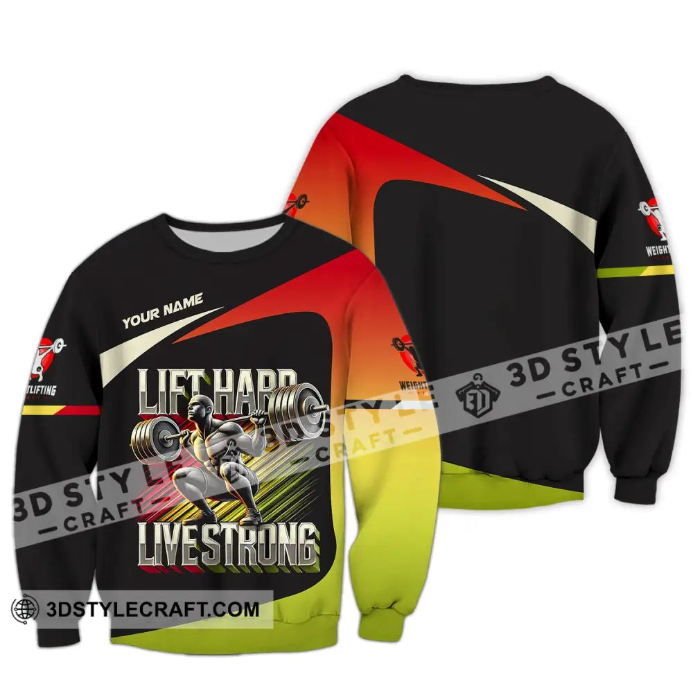 Unisex Shirt Custom Name Weight Lifting Work Out Long Sleeve T-Shirt / S T-Shirt