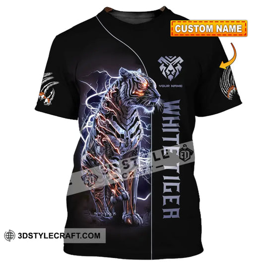 Unisex Shirt, Custom Name White Tiger Shirt, White Tiger T-Shirt, Animal Lover Gift style option 1
