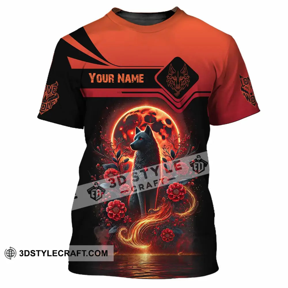 Unisex Shirt Custom Name Wolf Lone T-Shirt / S T-Shirt