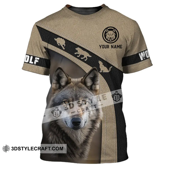 Unisex Shirt, Custom Name Wolf Shirt, Wolf Long Sleeve Polo Shirt, Gift for Wolf Lovers style option 2