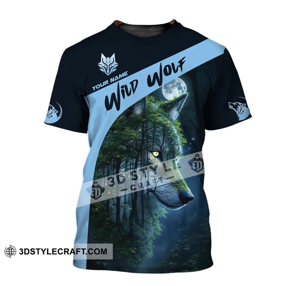 Unisex Shirt Custom Name Wolf Wild T-Shirt / S T-Shirt