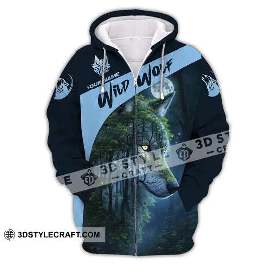 Unisex Shirt, Custom Name Wolf Shirt, Wild Wolf Shirt style option 3