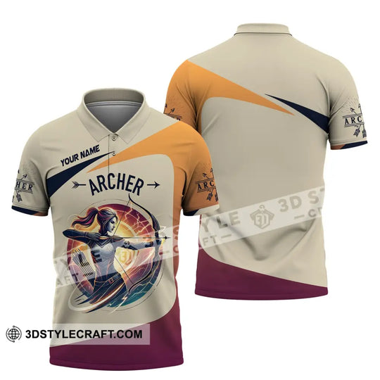 Unisex Shirt, Custom Name Woman Archery Shirt, Archery Polo Long Sleeve, Archery Love T-Shirt style option 4