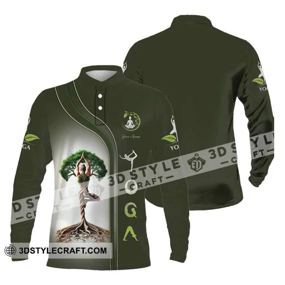Unisex Shirt Custom Name Yoga Lover Gift Long Sleeve Polo / S T-Shirt