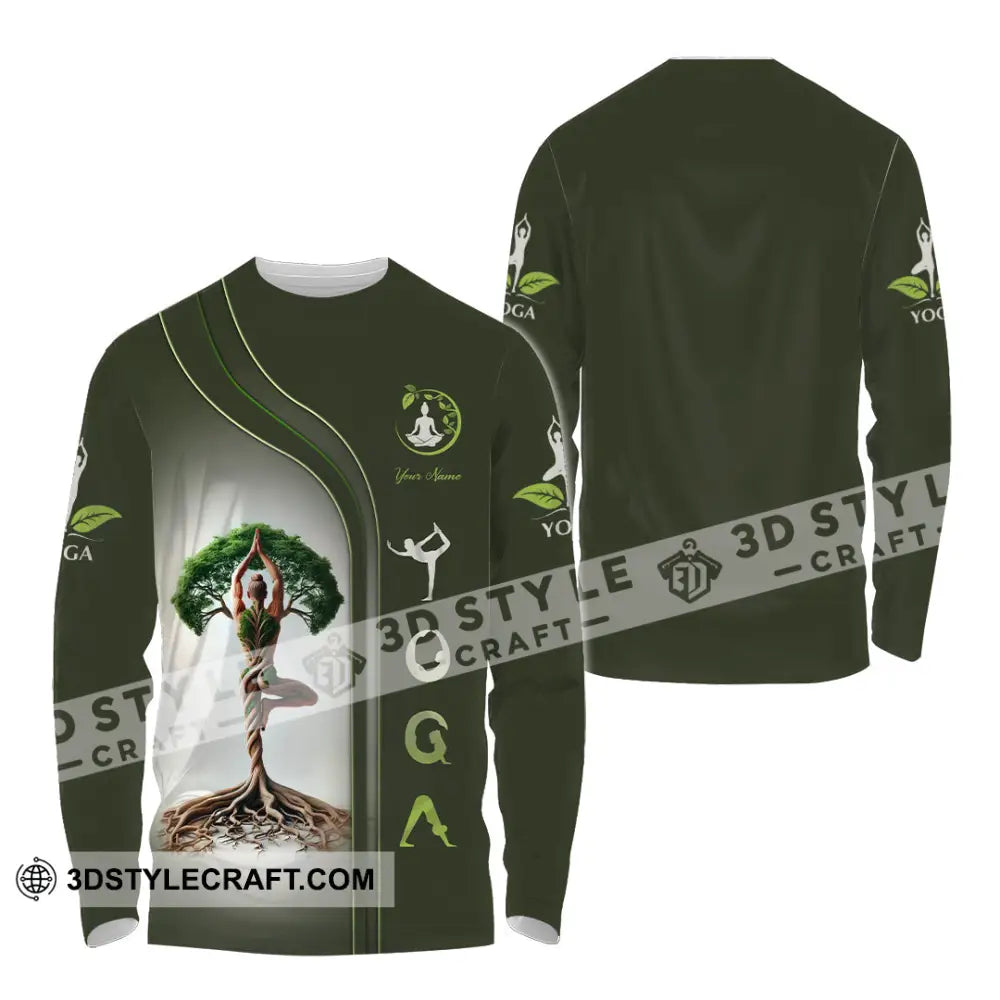 Unisex Shirt Custom Name Yoga Lover Gift Long Sleeve / S T-Shirt