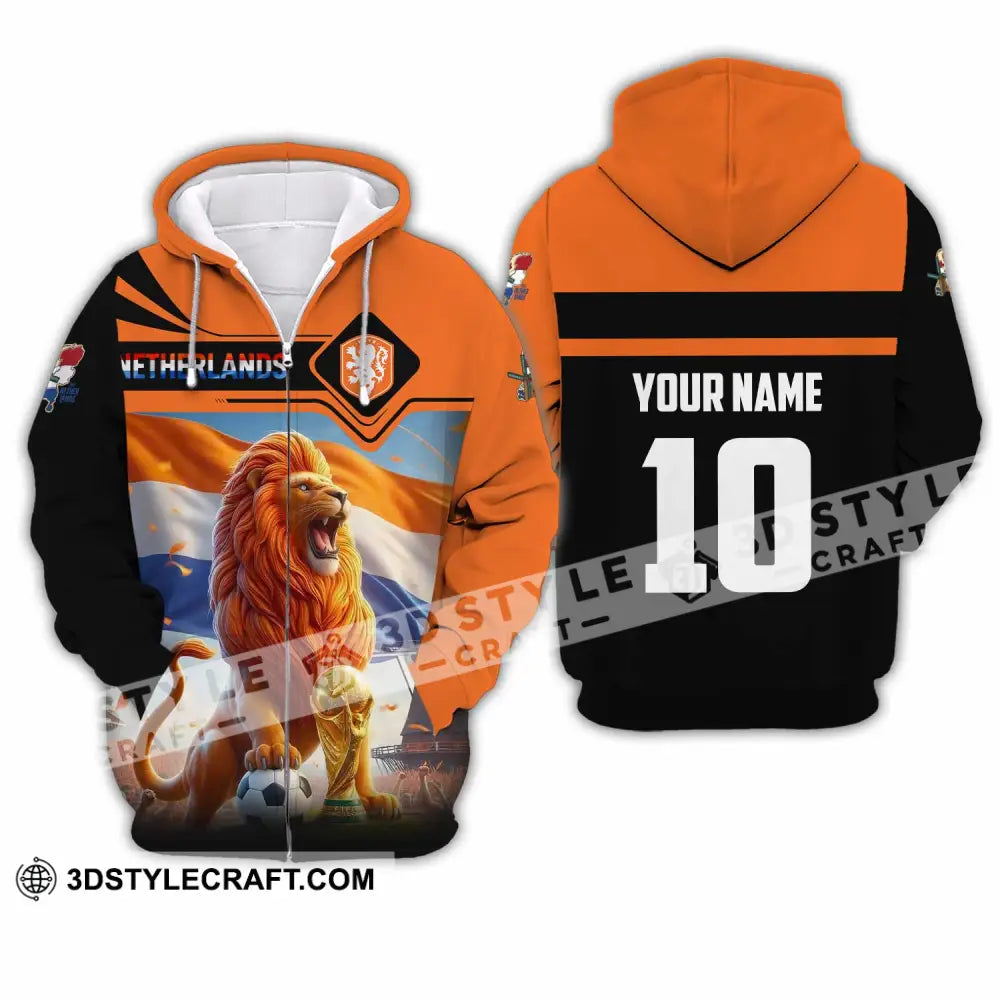 Unisex Shirt - Custom Netherlands World Cup 2026 3D Shirt Zipper Hoodie / S T-shirt