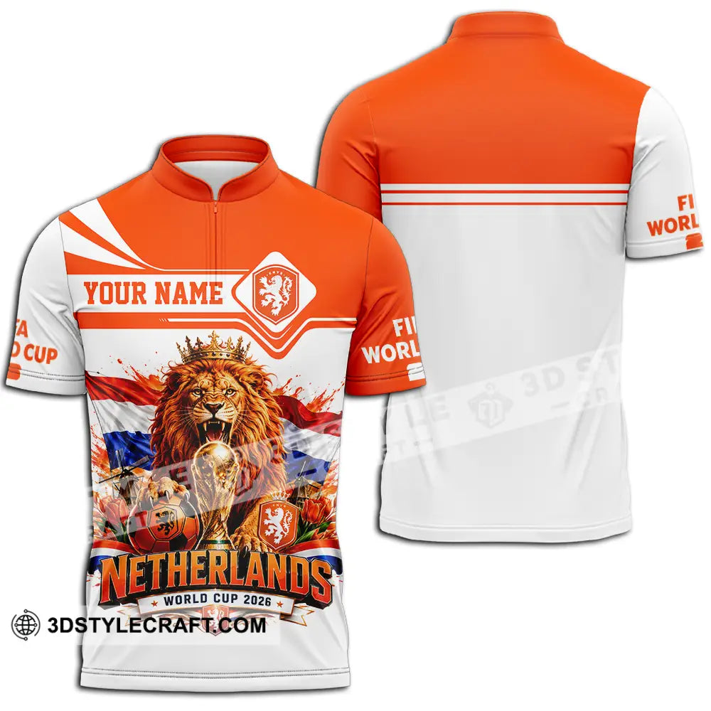 Unisex Shirt - Custom Netherlands World Cup 2026 Shirt - Zipper Polo Shirt / S - T-shirt