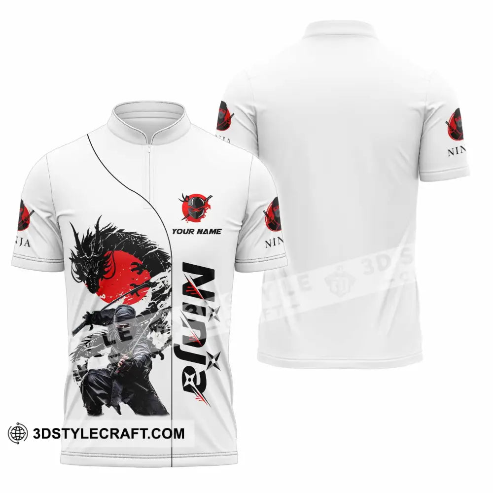 Unisex Shirt - Custom Ninja Design Shirt Zipper Polo Shirt / S T-shirt