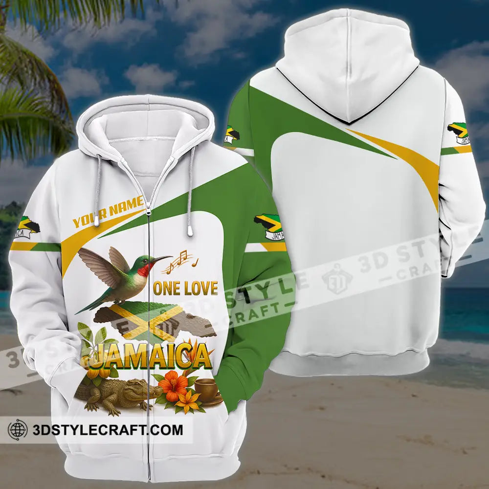 Unisex Shirt - Custom One Love Jamaica Shirt Zipper Hoodie / S T-shirt