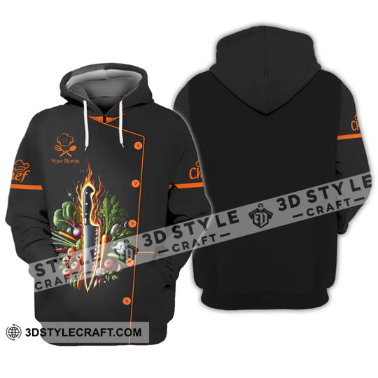 Unisex Shirt - Custom Orange Name Chef Shirt style option 4
