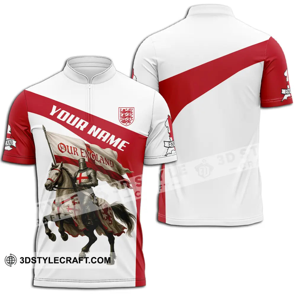 Unisex Shirt - Custom Our England Shirt Zipper Polo Shirt / S T-shirt