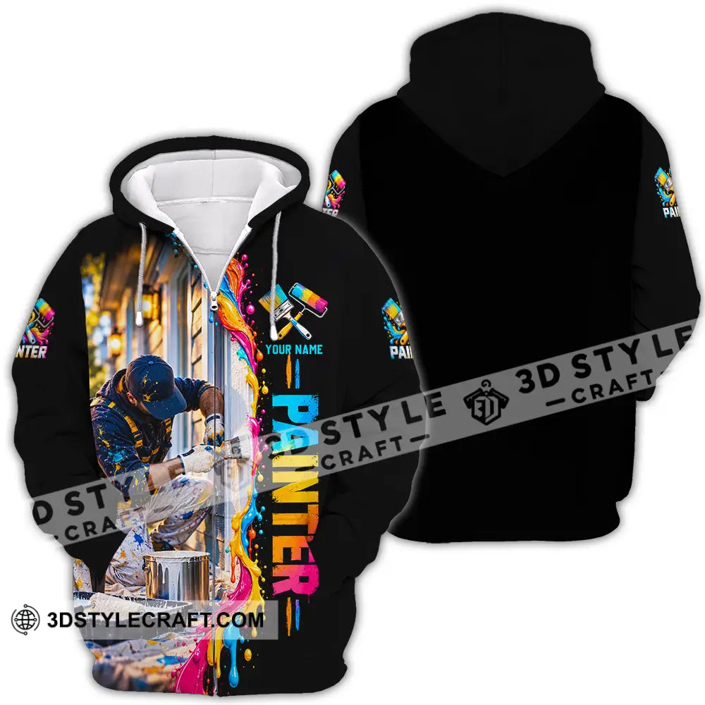 Unisex Shirt - Custom Painter Shirt - Zipper Hoodie / S - T-shirt