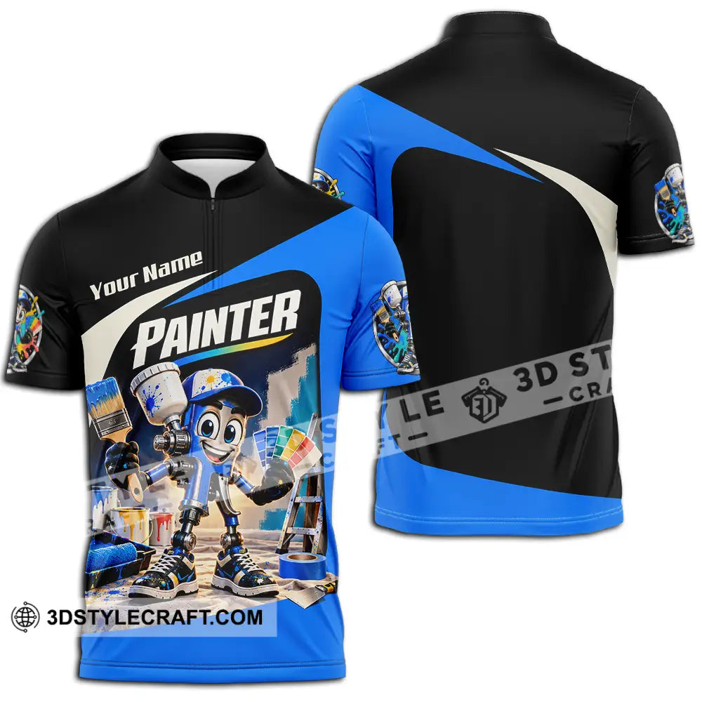 Unisex Shirt - Custom Painter Shirt - Zipper Polo Shirt / S - T-shirt