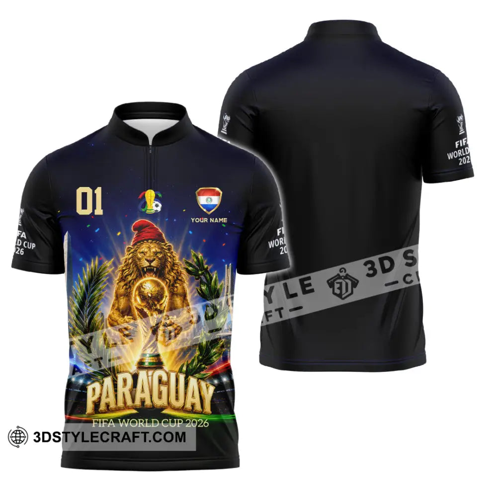 Unisex Shirt - Custom Paraguay World Cup 2026 Shirt - Zipper Polo Shirt / S - T-shirt