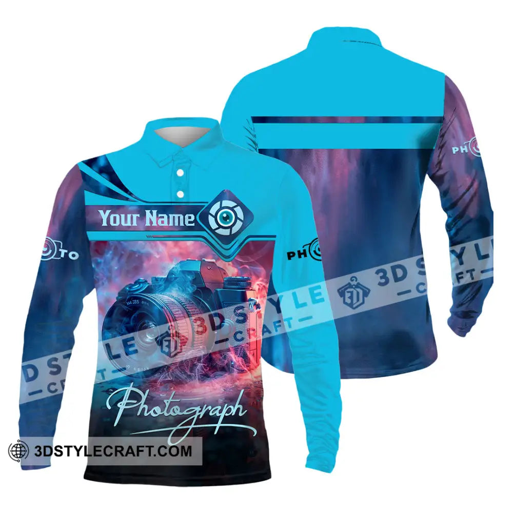 Unisex Shirt - Custom Photograph 3D Shirt Long Sleeve Polo / S T-shirt