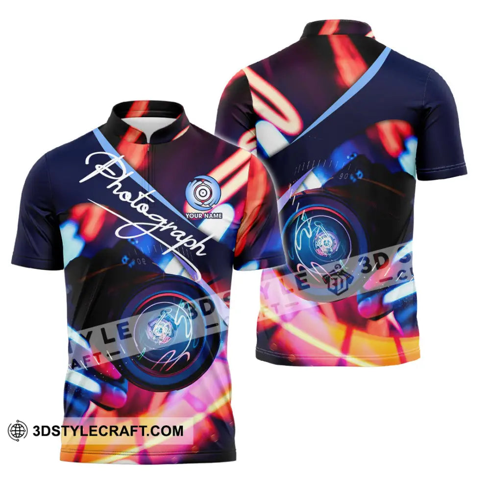 Unisex Shirt - Custom Photograph 3D Shirt Zipper Polo Shirt / S T-shirt