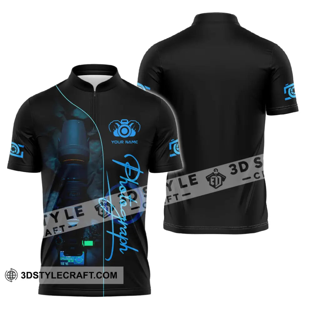 Unisex Shirt - Custom Photography 3D Shirt Zipper Polo Shirt / S T-shirt